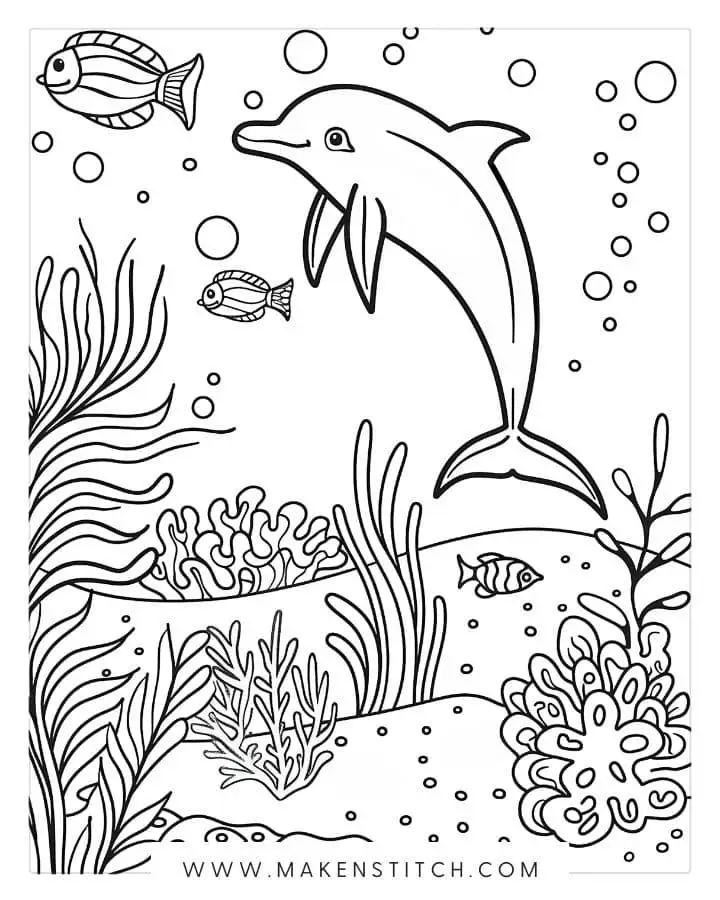 Tranh tô màu cá heo - Khám phá đại dương với sắc màu phong phú 32