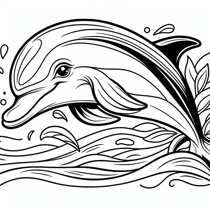 Tranh tô màu cá heo - Khám phá đại dương với sắc màu phong phú 45