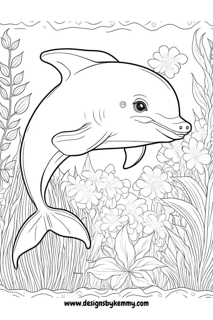 Tranh tô màu cá heo - Khám phá đại dương với sắc màu phong phú 51