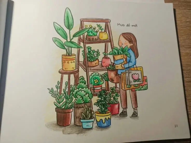 Tranh tô màu cành hoa mai - Tô màu đón Tết Nguyên Đán 37