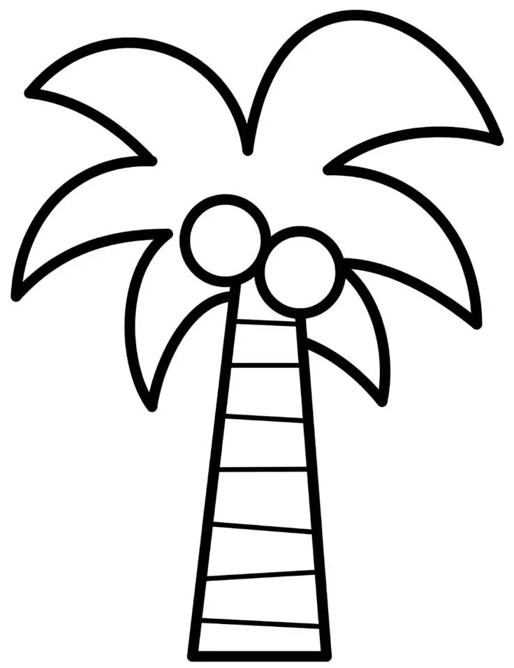 Tranh Tô Màu Cây Dừa Dễ Thương Cho Trẻ Em 3