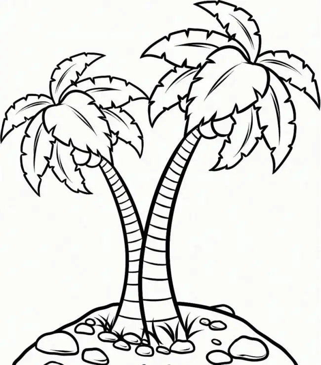 Tranh Tô Màu Cây Dừa Dễ Thương Cho Trẻ Em 34