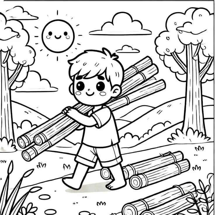 Tranh Tô Màu Cây Dừa Dễ Thương Cho Trẻ Em 48