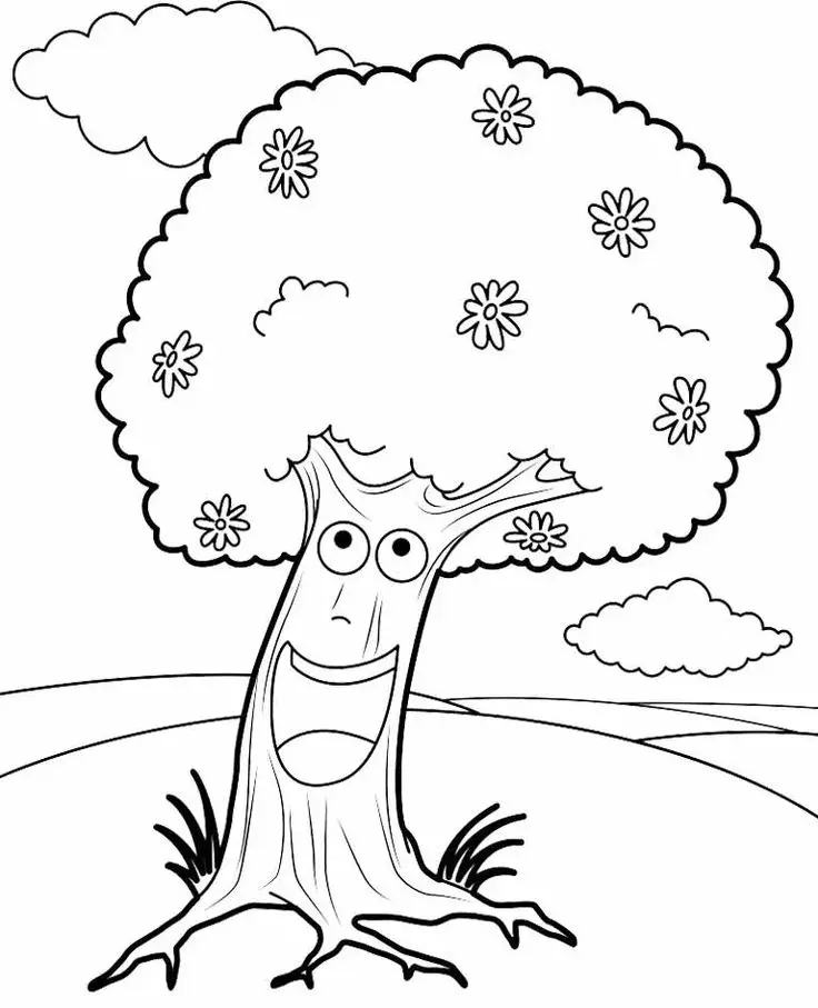 Tranh Tô Màu Cây Xanh Thú Vị Cho Trẻ 2