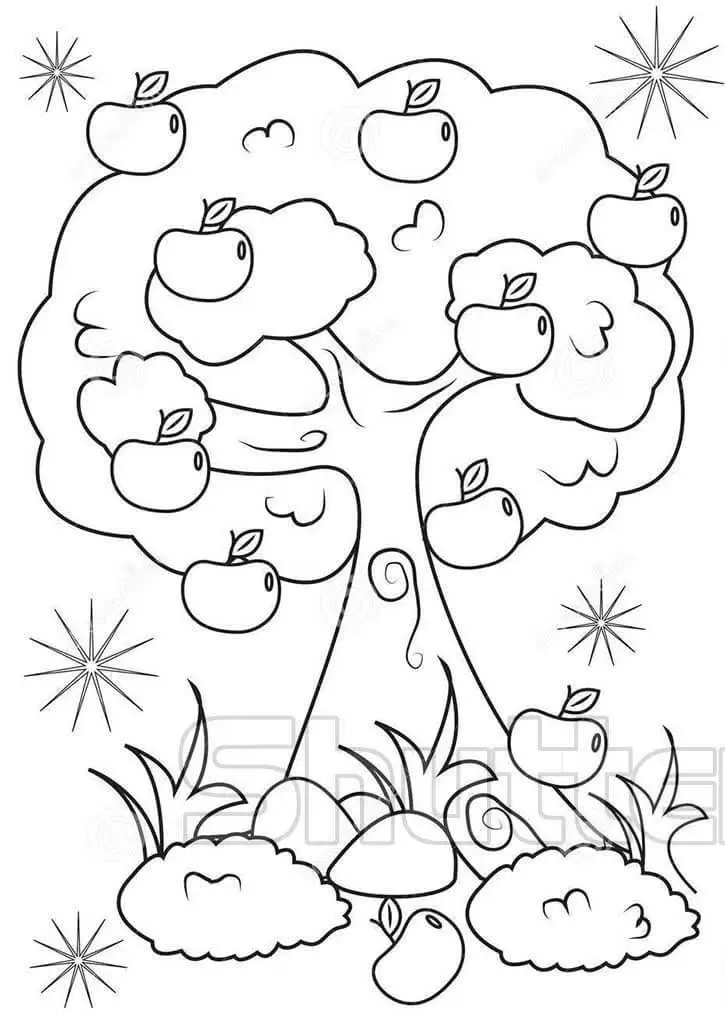 Tranh Tô Màu Cây Xanh Thú Vị Cho Trẻ 34