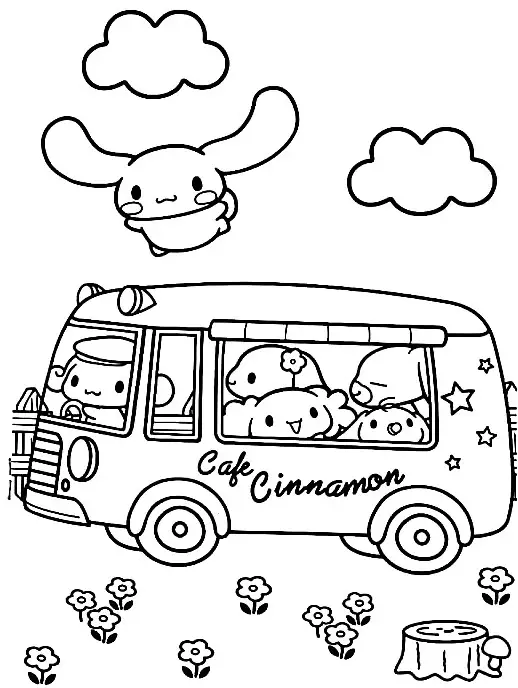 Tranh tô màu Cinnamoroll cute cho fan anime 18