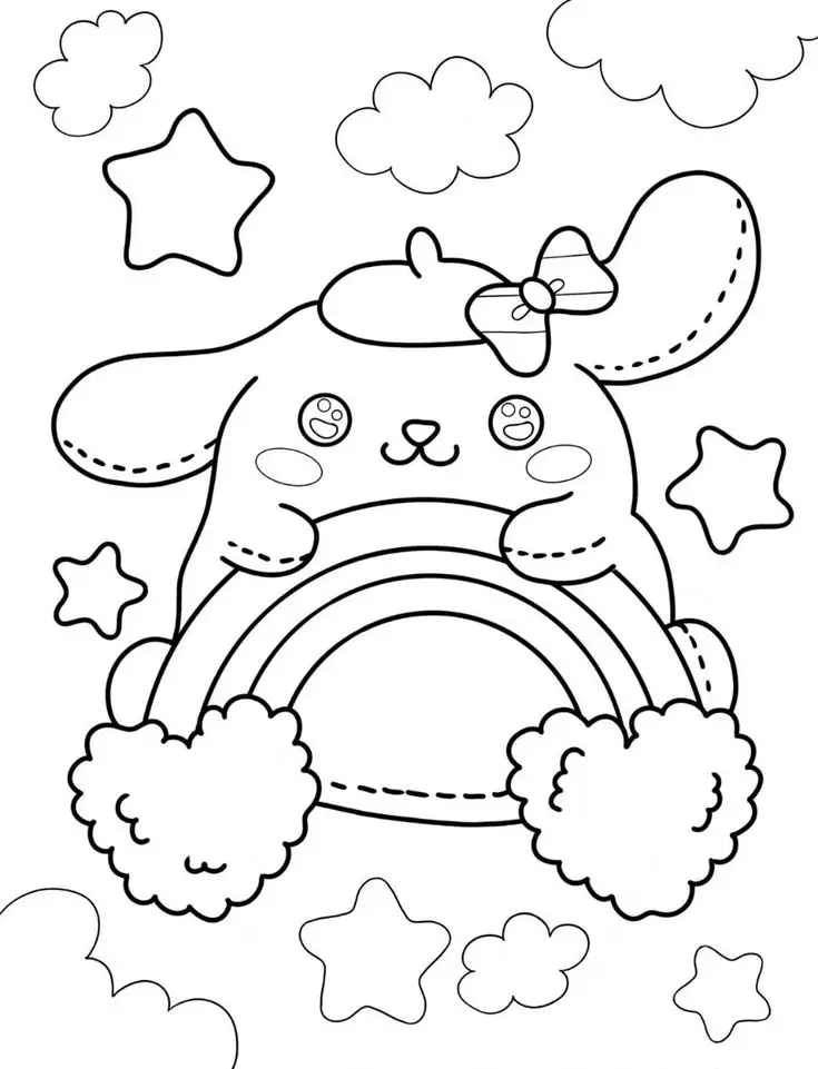 Tranh tô màu Cinnamoroll cute cho fan anime 52