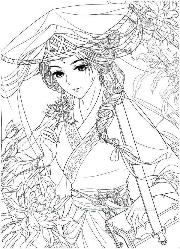 Tranh Tô Màu Cổ Trang: Các Nhân Vật Lịch Sử Qua 50 Hình Ảnh Sáng Tạo 36