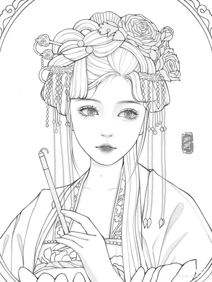 Tranh Tô Màu Cổ Trang: Các Nhân Vật Lịch Sử Qua 50 Hình Ảnh Sáng Tạo 49