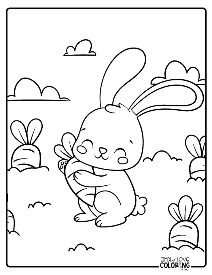 Tranh tô màu con thỏ đáng yêu cho bé 6