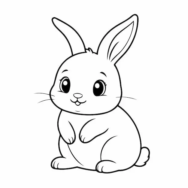 Tranh tô màu con thỏ đáng yêu cho bé 8