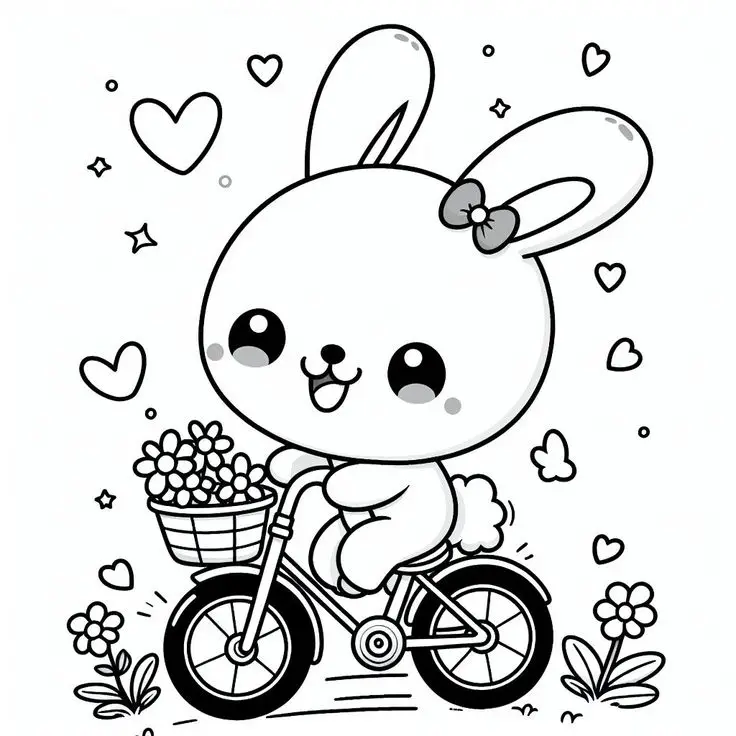 Tranh tô màu con thỏ đáng yêu cho bé 10