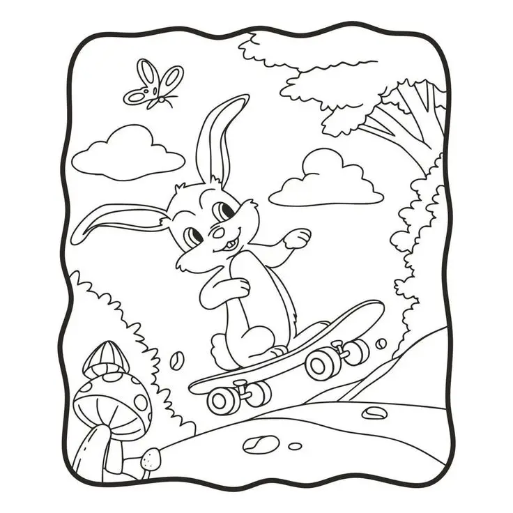 Tranh tô màu con thỏ đáng yêu cho bé 40