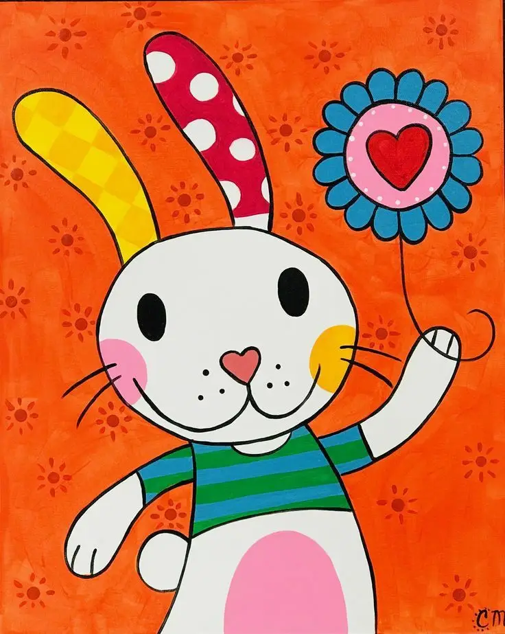 Tranh tô màu con thỏ đáng yêu cho bé 59