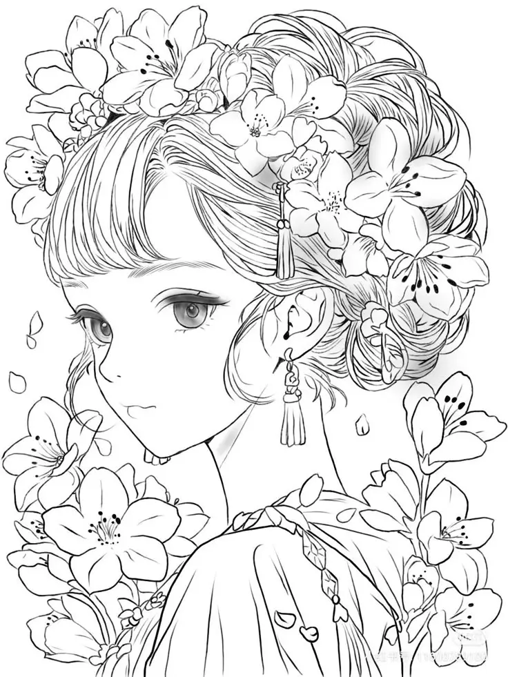 Tranh Tô Màu Công Chúa Anime Cute - Yêu Thích Của Các Bạn Nhỏ 14