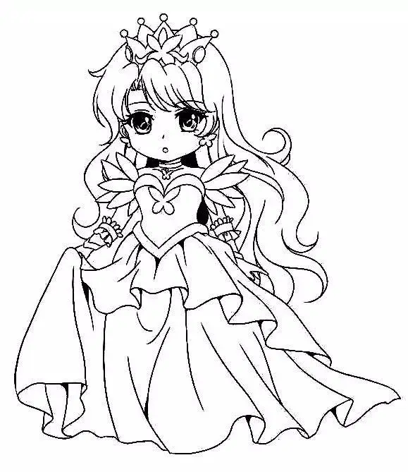 Tranh Tô Màu Công Chúa Anime Cute - Yêu Thích Của Các Bạn Nhỏ 34