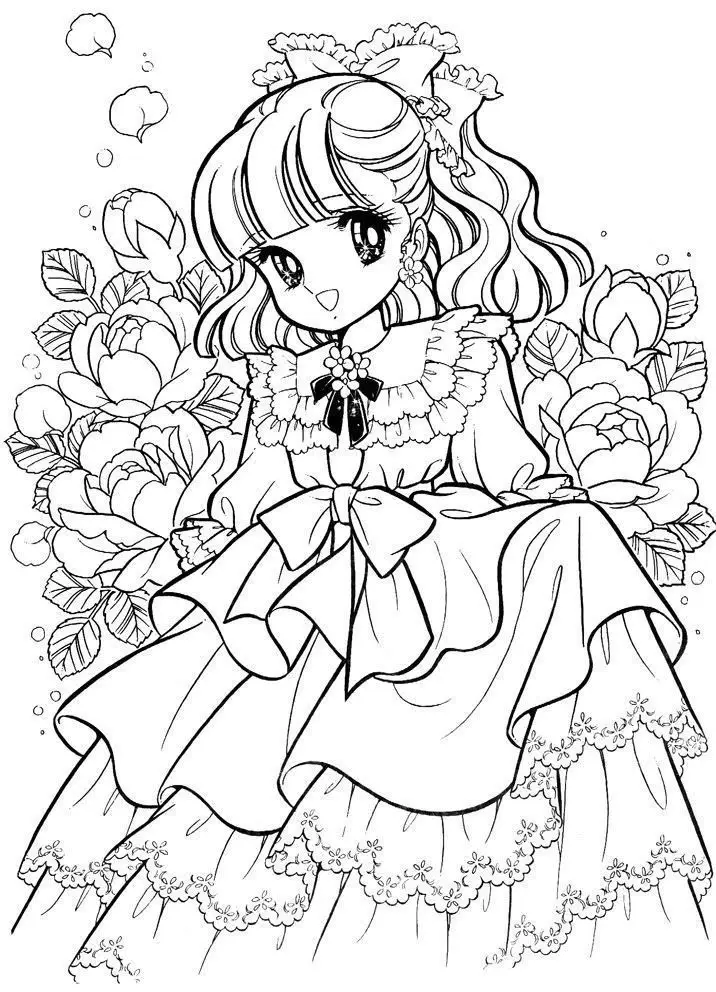 Tranh Tô Màu Công Chúa Anime Cute - Yêu Thích Của Các Bạn Nhỏ 42