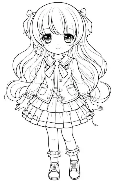 Tranh Tô Màu Công Chúa Anime Cute - Yêu Thích Của Các Bạn Nhỏ 48