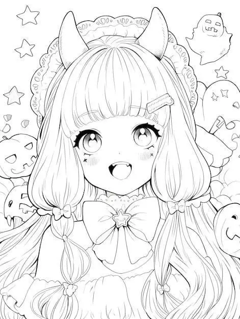 Tranh Tô Màu Công Chúa Anime Cute - Yêu Thích Của Các Bạn Nhỏ 49