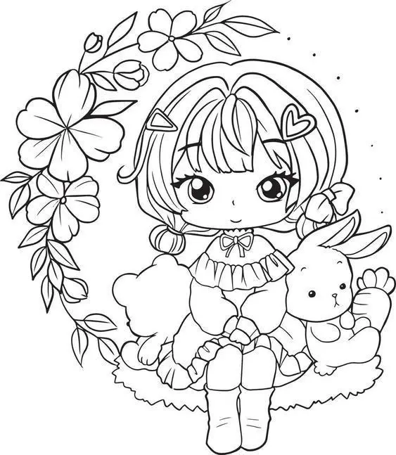 Tranh Tô Màu Công Chúa Anime Cute - Yêu Thích Của Các Bạn Nhỏ 55