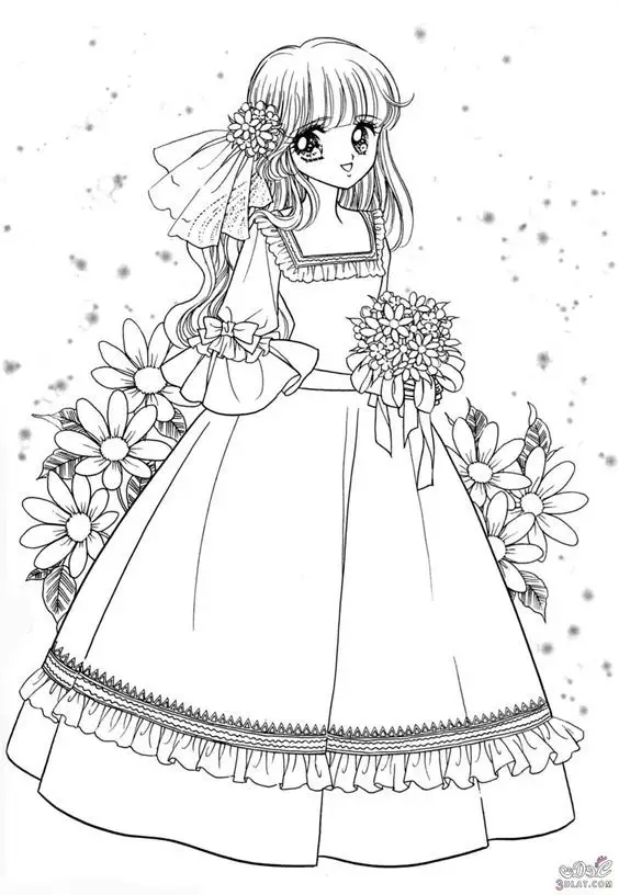 Tranh Tô Màu Công Chúa Anime Cute - Yêu Thích Của Các Bạn Nhỏ 63