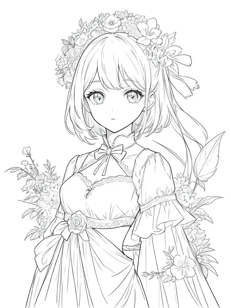 Tranh Tô Màu Công Chúa Anime Ngầu - Bộ Sưu Tập Hình Ảnh Đặc Sắc 6