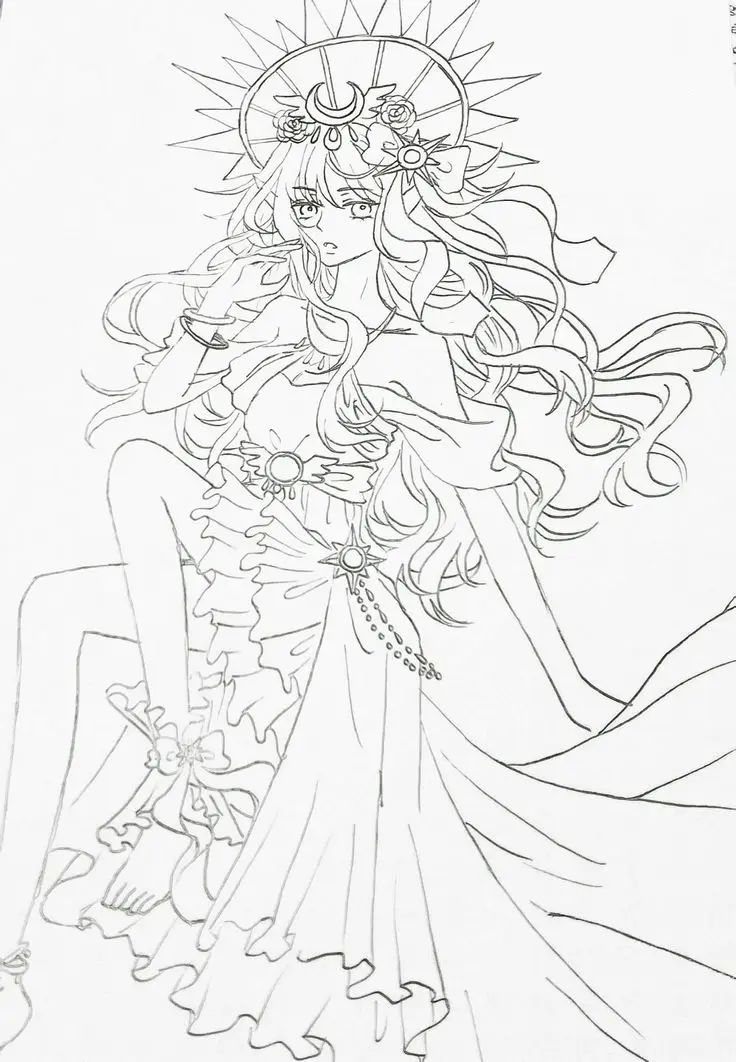 Tranh Tô Màu Công Chúa Anime Ngầu - Bộ Sưu Tập Hình Ảnh Đặc Sắc 29