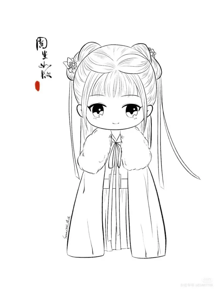 Tranh Tô Màu Công Chúa Chibi: 100 Hình Ảnh Đáng Yêu Để Bé Tô Màu 42