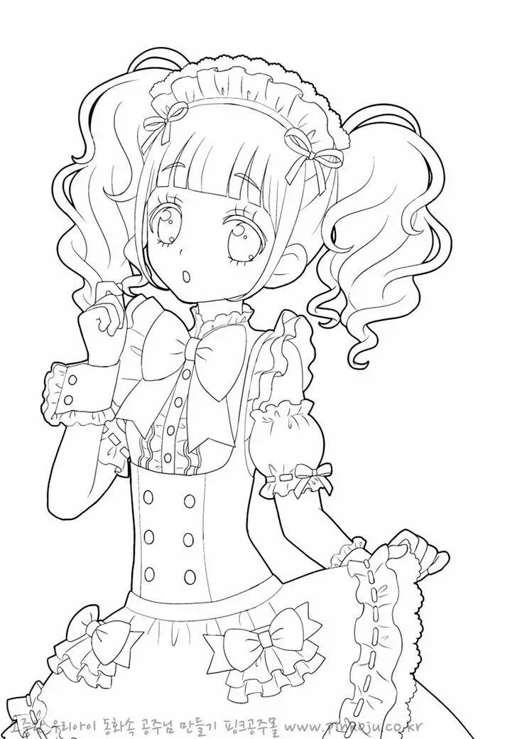 Tranh Tô Màu Công Chúa Chibi: 100 Hình Ảnh Đáng Yêu Để Bé Tô Màu 53