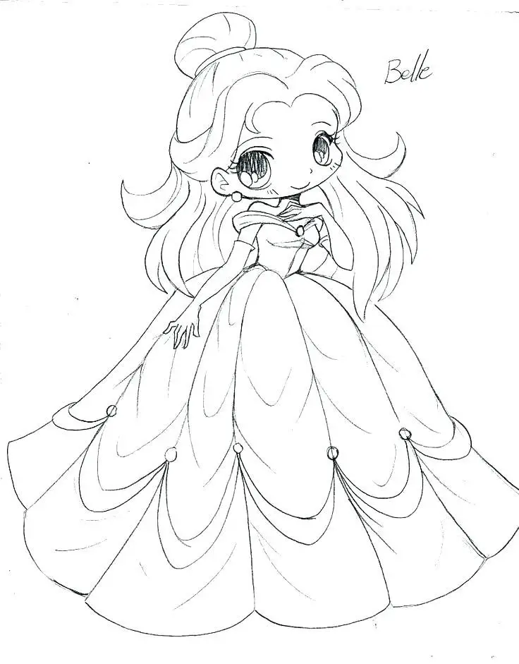 Tranh Tô Màu Công Chúa Chibi: 100 Hình Ảnh Đáng Yêu Để Bé Tô Màu 54