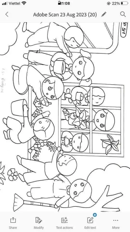 Tranh Tô Màu Đèn Ông Sao Trung Thu Vui Tươi 9