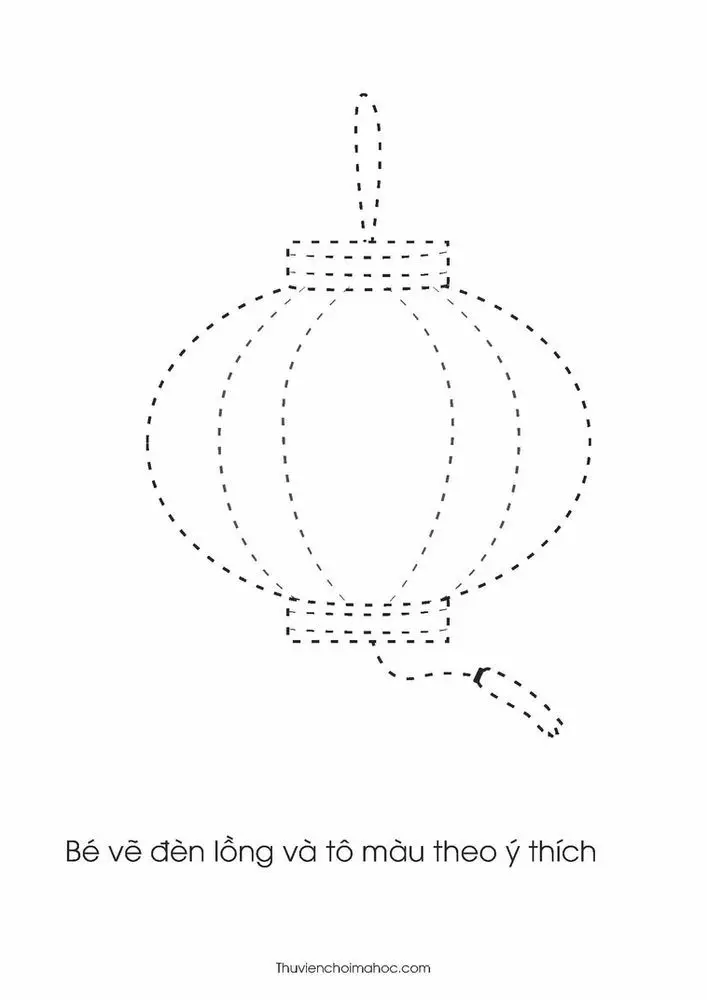 Tranh Tô Màu Đèn Ông Sao Trung Thu Vui Tươi 11