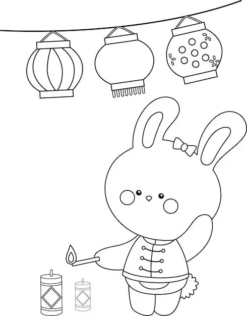 Tranh Tô Màu Đèn Ông Sao Trung Thu Vui Tươi 23