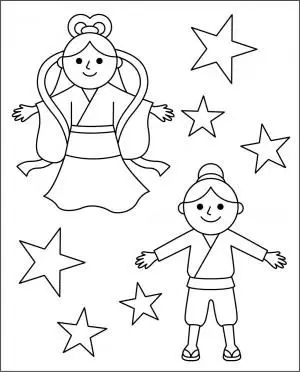 Tranh Tô Màu Đèn Ông Sao Trung Thu Vui Tươi 33