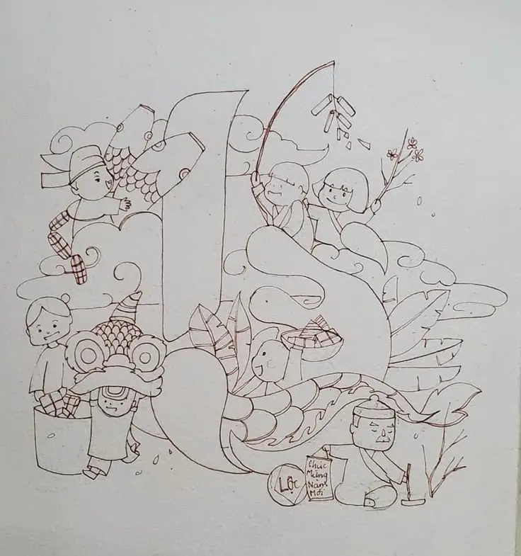 Tranh Tô Màu Đèn Ông Sao Trung Thu Vui Tươi 52