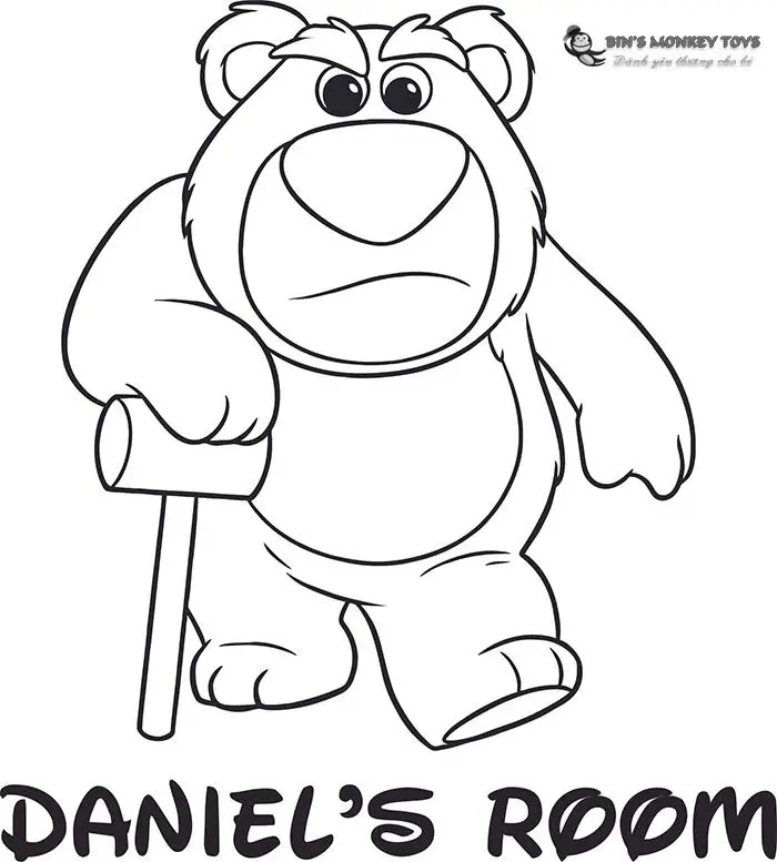 Tranh Tô Màu Gấu Dâu - Hình Ảnh Dễ Thương Cho Bé 1