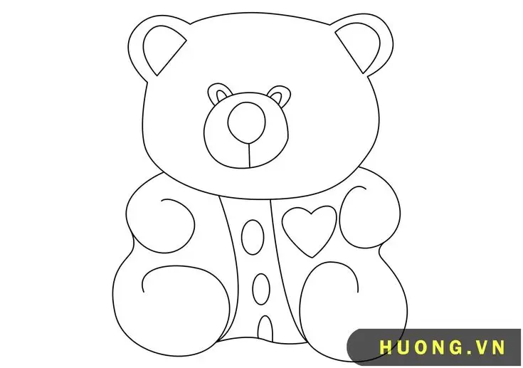 Tranh Tô Màu Gấu Dâu - Hình Ảnh Dễ Thương Cho Bé 8