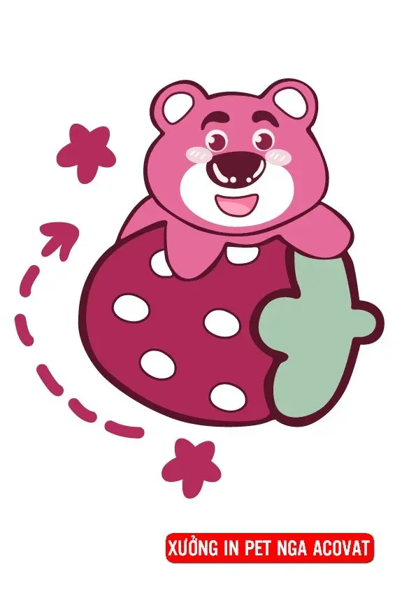 Tranh Tô Màu Gấu Dâu - Hình Ảnh Dễ Thương Cho Bé 9