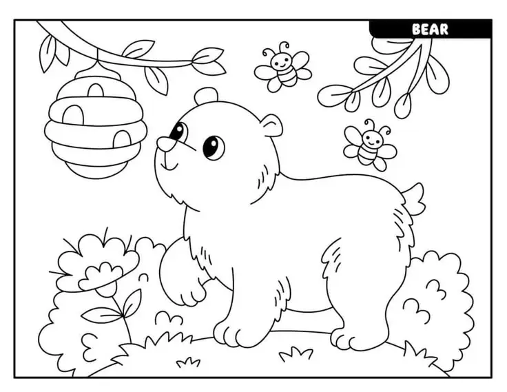 Tranh Tô Màu Gấu Dâu - Hình Ảnh Dễ Thương Cho Bé 17