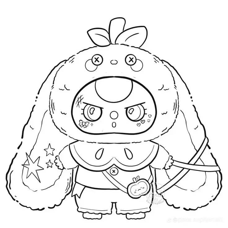 Tranh Tô Màu Gấu Dâu - Hình Ảnh Dễ Thương Cho Bé 45