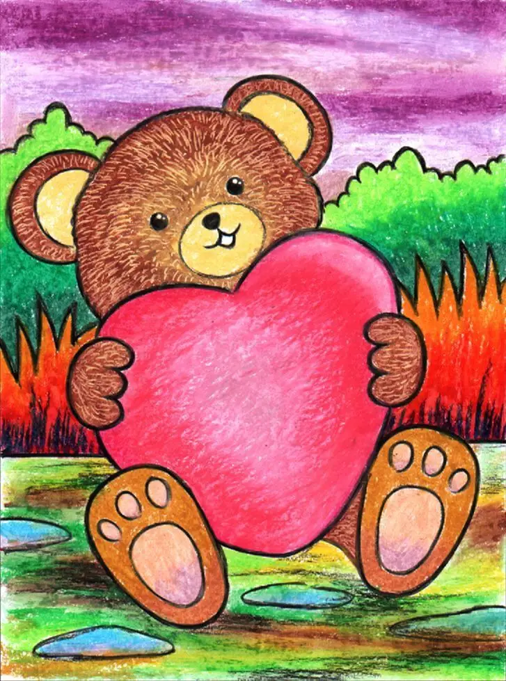 Tranh Tô Màu Gấu Dâu - Hình Ảnh Dễ Thương Cho Bé 60