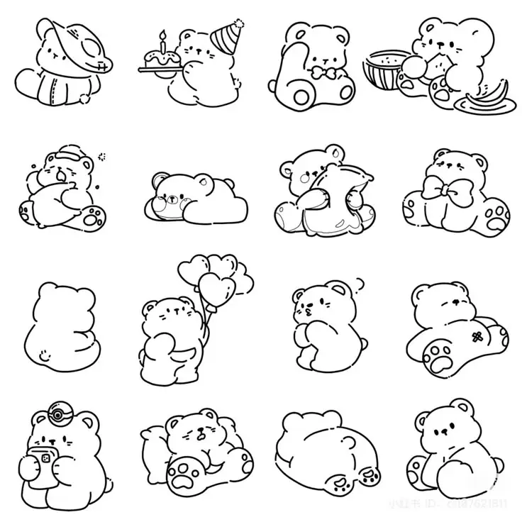 Hình Ảnh Tô Màu Gấu Dâu Cute Dành Cho Bé 16