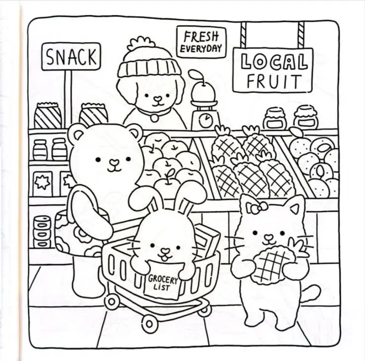 Hình Ảnh Tô Màu Gấu Dâu Cute Dành Cho Bé 24