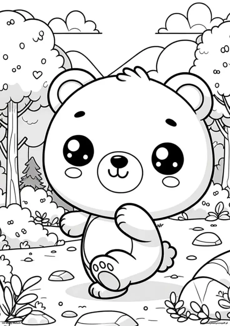 Hình Ảnh Tô Màu Gấu Dâu Cute Dành Cho Bé 25