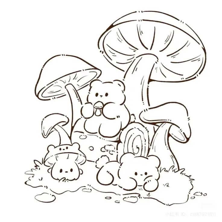 Hình Ảnh Tô Màu Gấu Dâu Cute Dành Cho Bé 41