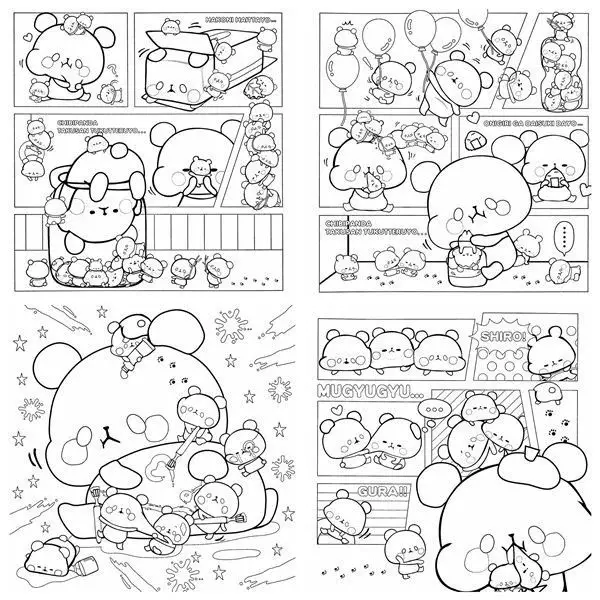 Hình Ảnh Tô Màu Gấu Dâu Cute Dành Cho Bé 60