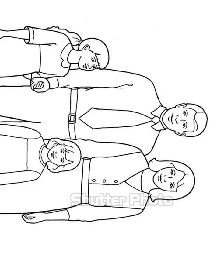 Tranh Tô Màu Gia Đình 4 Người Hạnh Phúc 4