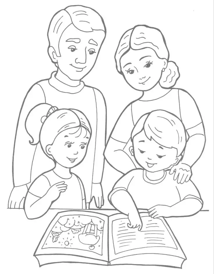 Tranh Tô Màu Gia Đình 4 Người Hạnh Phúc 16