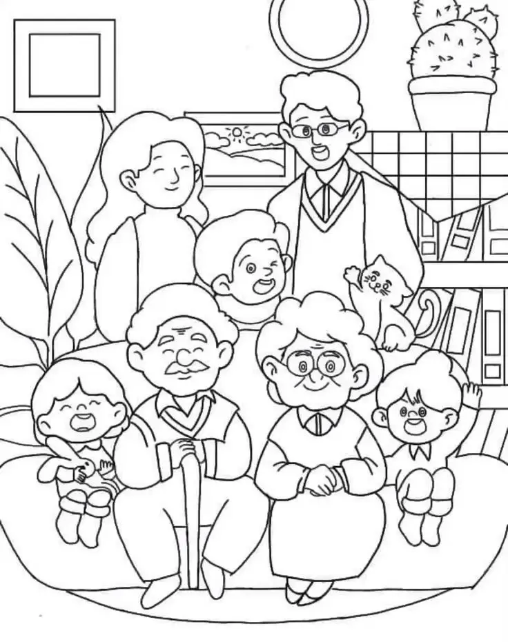 Tranh Tô Màu Gia Đình 4 Người Hạnh Phúc 29
