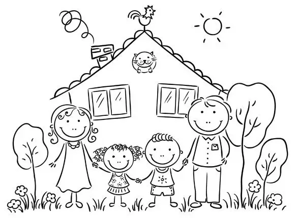 Tranh Tô Màu Gia Đình 4 Người Hạnh Phúc 32